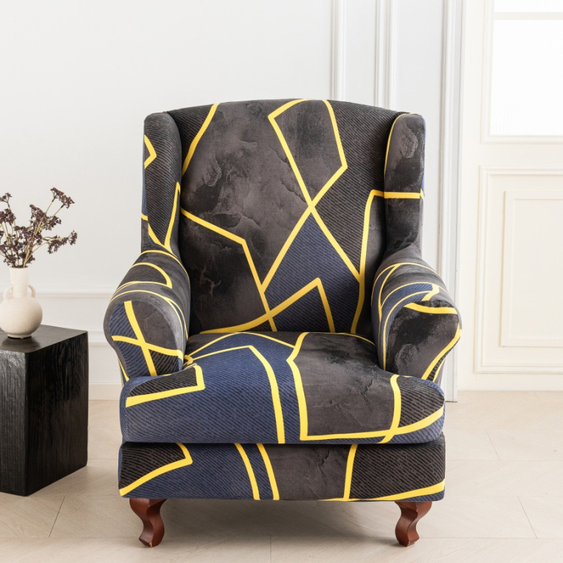 Egyszemélyes kanapévédő, rugalmas poliészter, virágos mintázat, két részes készlet, klasszikus stílus