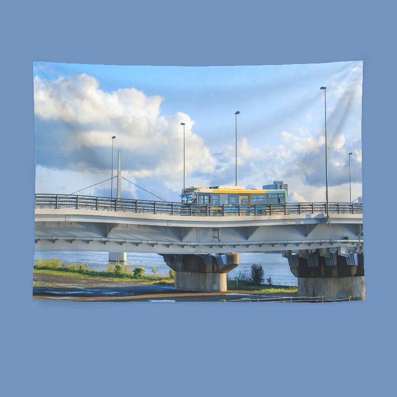 Гоблен за стена в японски стил с пейзаж, правоъгълна форма, полиестер, дигитален термичен трансфер