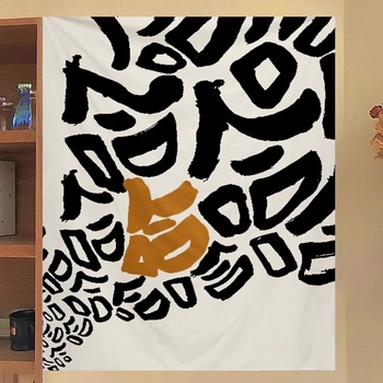 Гоблен за стена с карикатурен стил, пухест плат, 100% полиестер, машинна тъкан, правоъгълна форма, персонализиран дизайн, подходящ за дневна и спалня, машинно пране