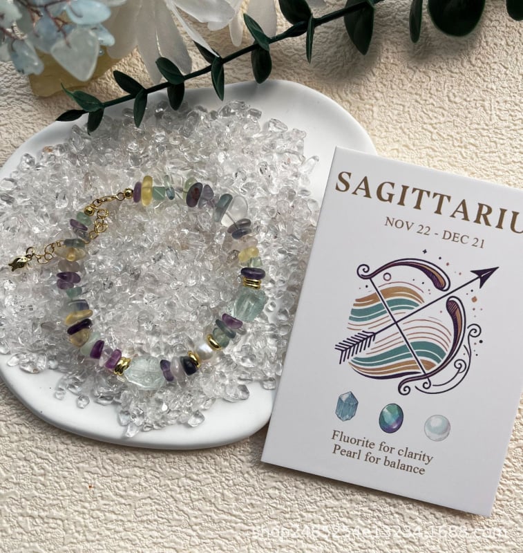 Käevõru kaheteistkümne zodiaki tähemärgiga, küülikupuhakristall, pärlipērli, hõbedaga kaetud vask, Ahao bränd