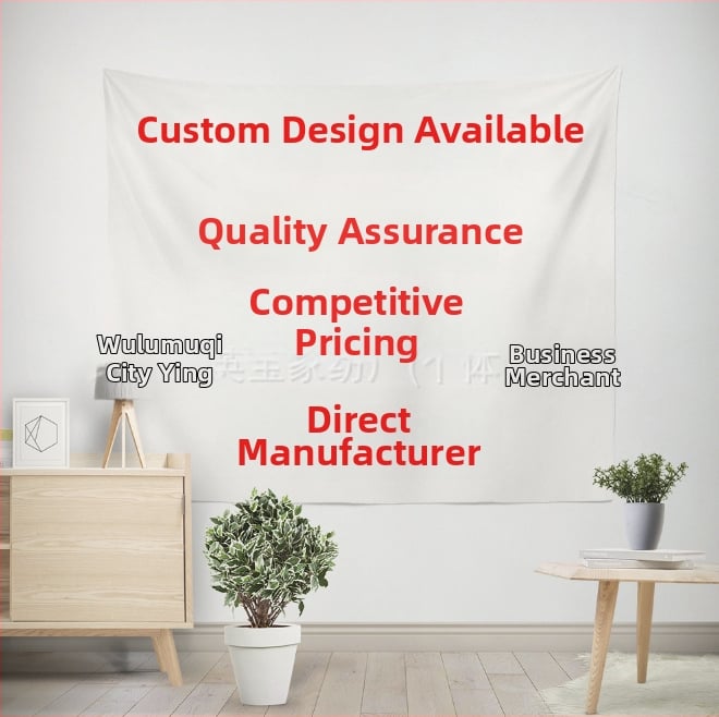 Персонализиран гоблен от полиестер, правоъгълна форма за спалня, по чертежи, дигитален термичен трансфер, 100% полиестер.