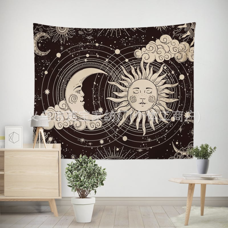 Персонализиран гоблен от полиестер, правоъгълна форма за спалня, по чертежи, дигитален термичен трансфер, 100% полиестер.