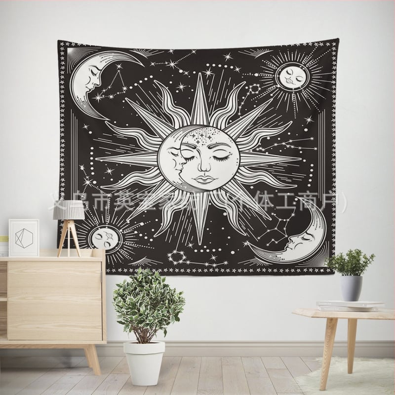 Персонализиран гоблен от полиестер, правоъгълна форма за спалня, по чертежи, дигитален термичен трансфер, 100% полиестер.