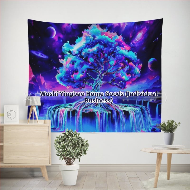 Персонализиран гоблен от полиестер, правоъгълна форма за спалня, по чертежи, дигитален термичен трансфер, 100% полиестер.