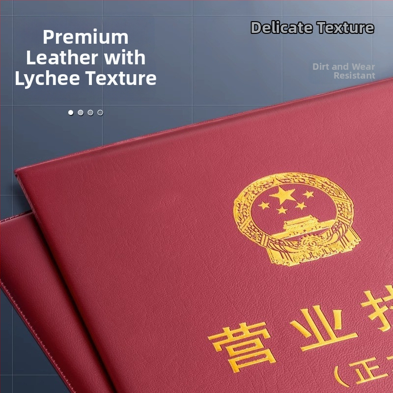 Kožený ochranný obal na obchodný preukaz, neohýbateľný dizajn, tri v jednom, model Fz-3592f