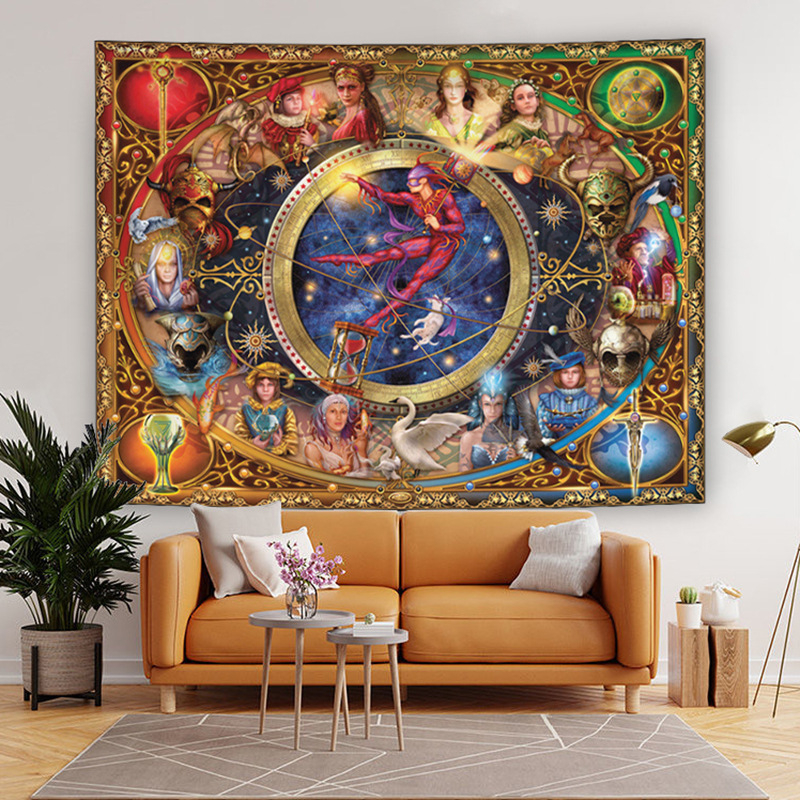 Falikép: geometriai absztrakt minta, téglalap alakú, poliészter anyag, gépi szövés