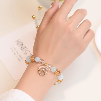 Ametiszt kristály karkötő, csillagkép/zodiákus dizájn, elektroplakkolás, nők számára