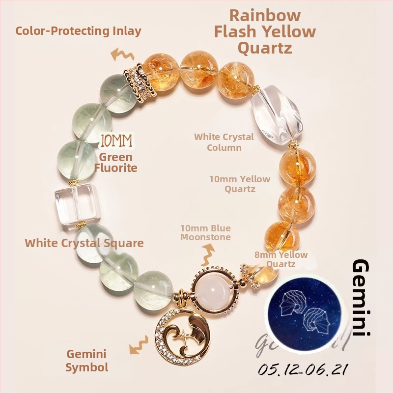 Ametiszt kristály karkötő, csillagkép/zodiákus dizájn, elektroplakkolás, nők számára