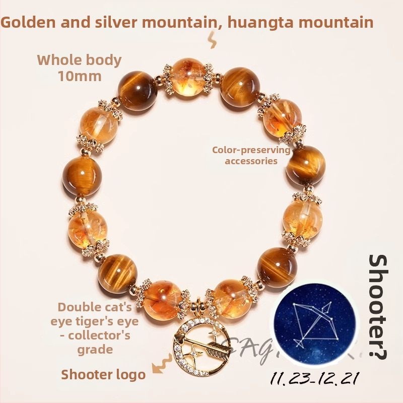 Ametiszt kristály karkötő, csillagkép/zodiákus dizájn, elektroplakkolás, nők számára