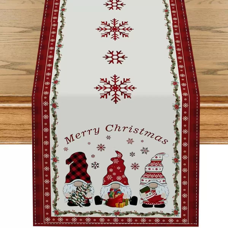 Asztalterítő futó, nordic stílus, 100% len, rajzfilm mintázat, testre szabható