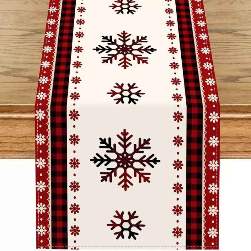 Asztalterítő futó, nordic stílus, 100% len, rajzfilm mintázat, testre szabható