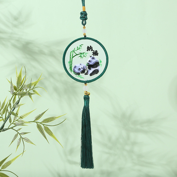 Privjesak za auto sa Su vezom – Novi kineski stil, gazasta tkanina, završni križni šav