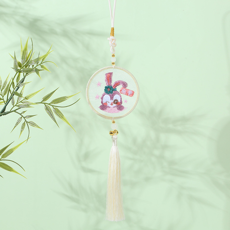 Privjesak za auto sa Su vezom – Novi kineski stil, gazasta tkanina, završni križni šav