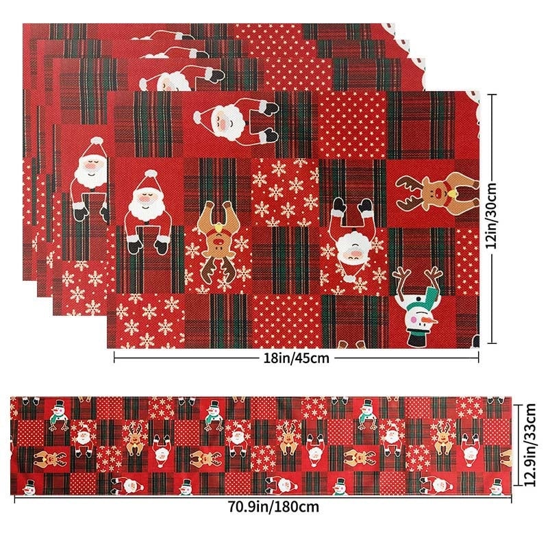 Stolni runner s Nordic Grid uzorkom, tkanina od poliester 90%, prilagodljiv