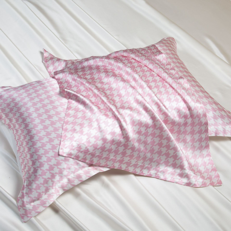 Set de două fețe de pernă din mătase Mulberry, 40 Momme, 100% mătase, imprimare reactive, stil lux lejer