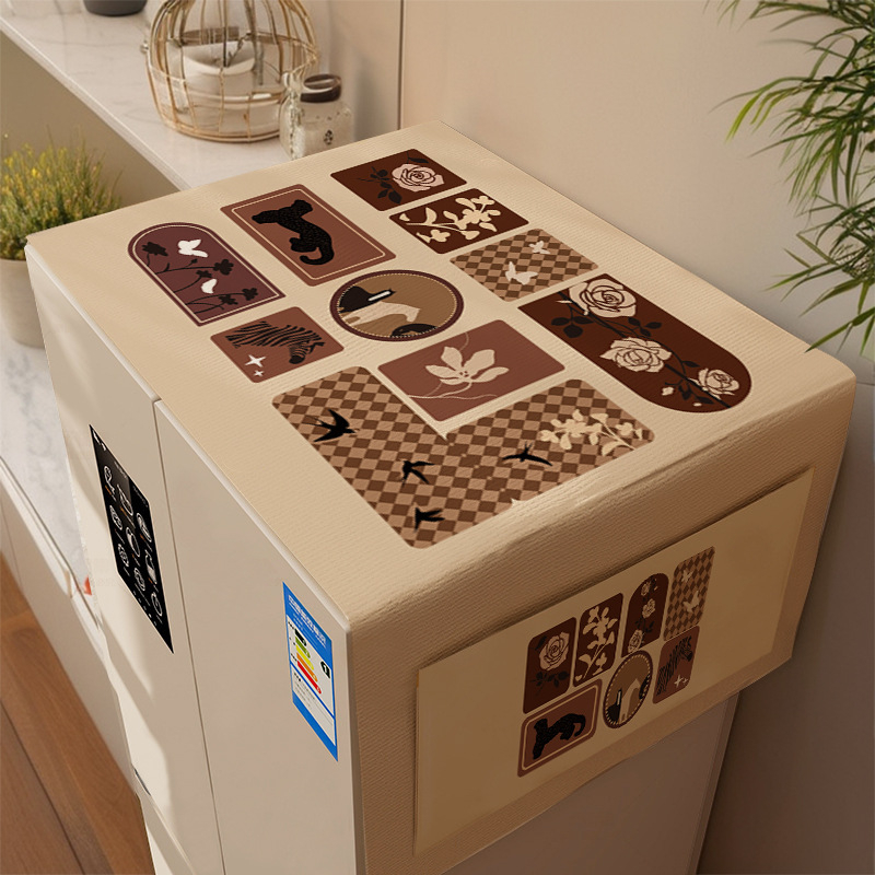 Viduslaiku stilā veidots ierīču pārsegs, poliestera šķiedra, piemērots ledusskapim un veļas mazgājamai, dzīvojamajam istabai un restorāniem