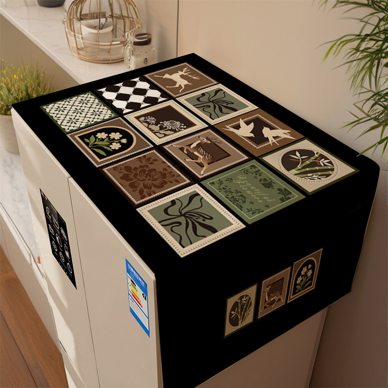 Viduslaiku stilā veidots ierīču pārsegs, poliestera šķiedra, piemērots ledusskapim un veļas mazgājamai, dzīvojamajam istabai un restorāniem