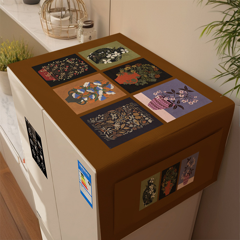 Viduslaiku stilā veidots ierīču pārsegs, poliestera šķiedra, piemērots ledusskapim un veļas mazgājamai, dzīvojamajam istabai un restorāniem