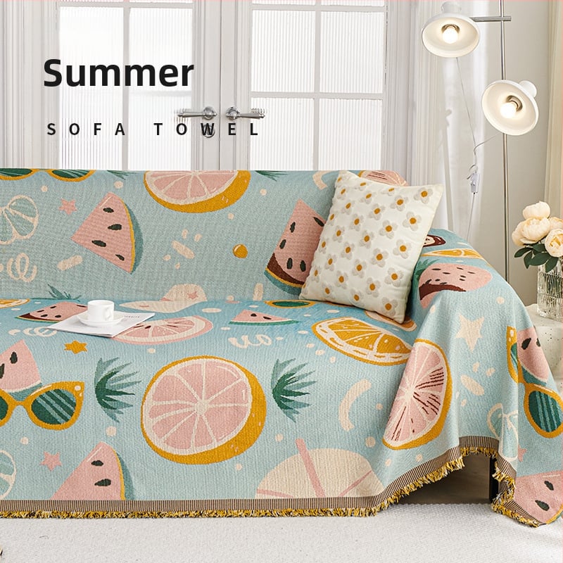 Poliészter-pamut kanapévédő növény- és virágmintával, moduláris kanapéhoz, Skandináv stílusú, porvédő