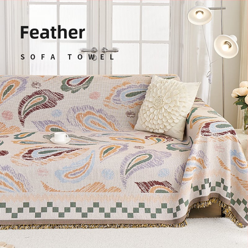 Poliészter-pamut kanapévédő növény- és virágmintával, moduláris kanapéhoz, Skandináv stílusú, porvédő