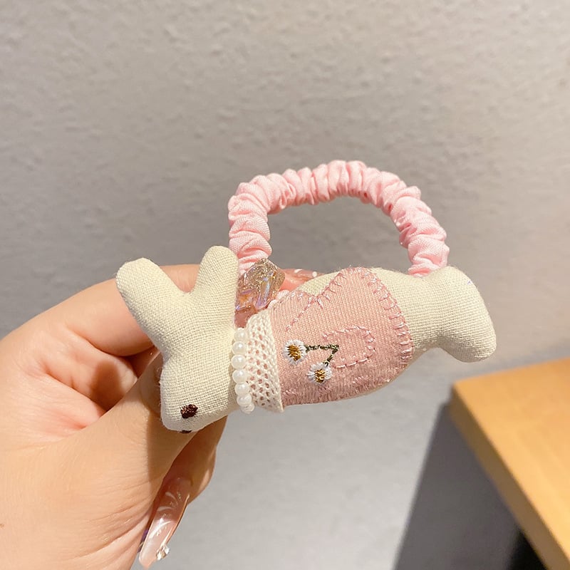 Gyerekeknek való plüss hajgumi, mintával állatok, kézzel készített, 3-6, 6-10 és 10+ éveseknek