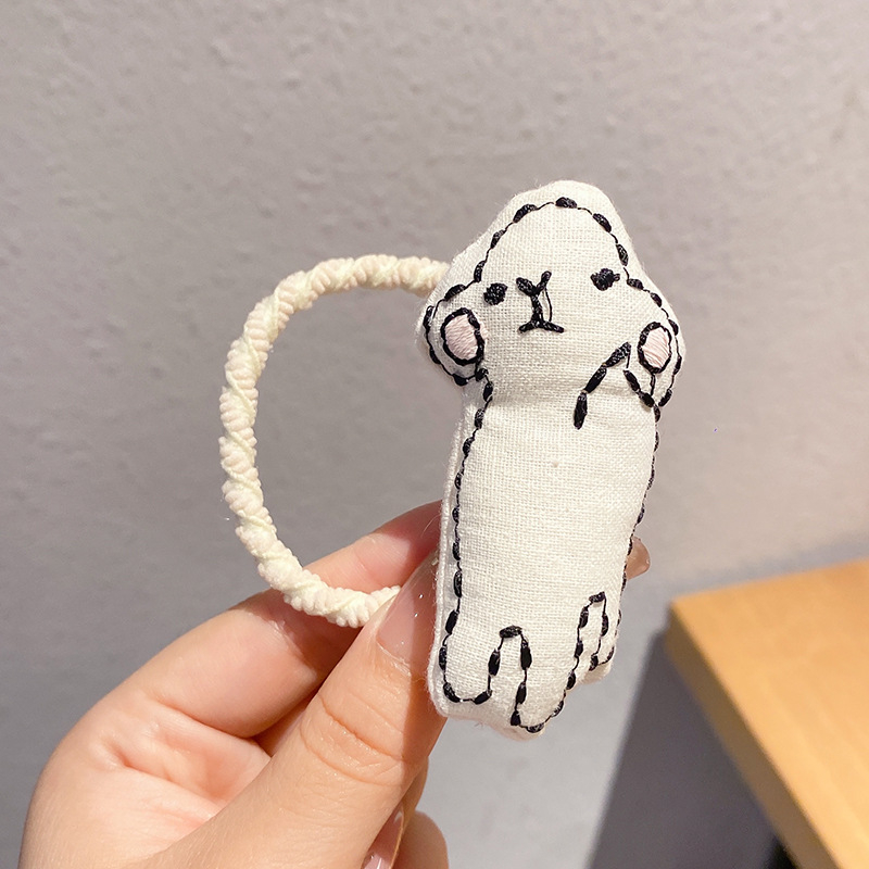 Gyerekeknek való plüss hajgumi, mintával állatok, kézzel készített, 3-6, 6-10 és 10+ éveseknek