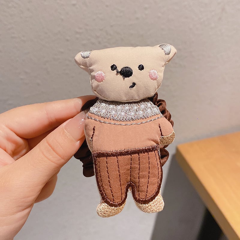 Gyerekeknek való plüss hajgumi, mintával állatok, kézzel készített, 3-6, 6-10 és 10+ éveseknek