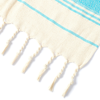 Sheng Peng Plažni ručnik od 100% pamuka s dijamantnim jacquard uzorkom i resicama, debeli, iznimno mekan