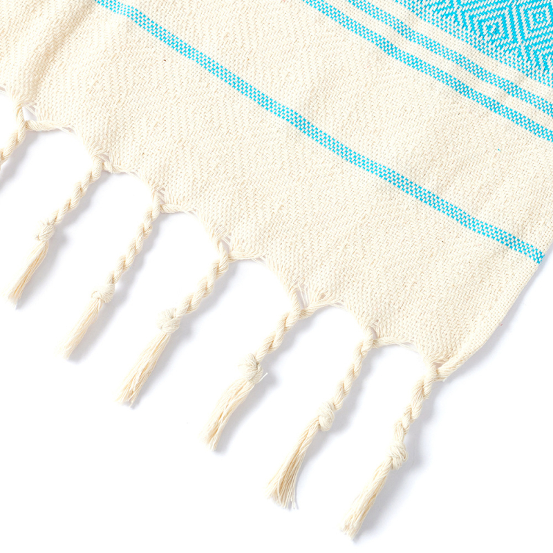 Sheng Peng Plažni ručnik od 100% pamuka s dijamantnim jacquard uzorkom i resicama, debeli, iznimno mekan