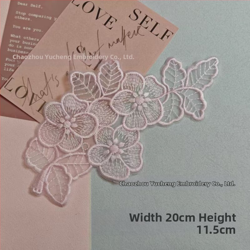 Κέντημένο appliqué δαντέλας organza για ρούχα — Υλικό: organza; Εφαρμογή: ενδύματα; Μάρκα: Yu Cheng embroidery