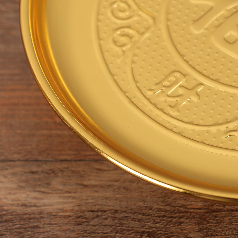 Storos lydinio dovanojimo padėklas namų naudojimui – auksu dengtas vaisių padėklas Budos garbinimui, kinų stilius, pritaikoma apdaila