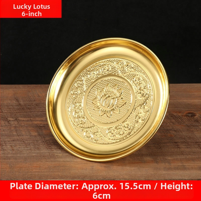 Storos lydinio dovanojimo padėklas namų naudojimui – auksu dengtas vaisių padėklas Budos garbinimui, kinų stilius, pritaikoma apdaila
