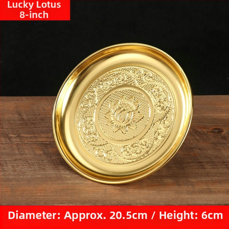 Storos lydinio dovanojimo padėklas namų naudojimui – auksu dengtas vaisių padėklas Budos garbinimui, kinų stilius, pritaikoma apdaila