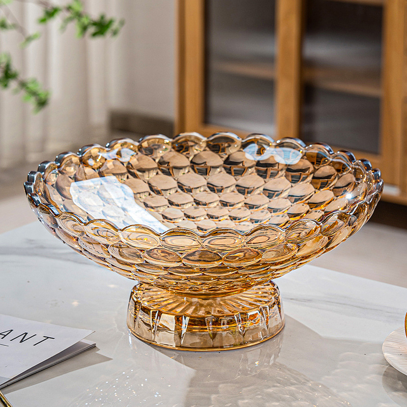 Πιατέλα φρούτων από γυαλί, μάρκα Flowers bloom in the moonlight, λανσαρίστηκε το 2025, προϊόν πρώτης κατηγορίας.