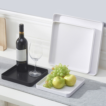 Πλαστικός τετράγωνος δίσκος οικιακής χρήσης, γεωμετρικό στυλ, απλός σχεδιασμός, κατάλληλος για φλυτζάνια τσαγιού, ποτήρια νερού και μικρές γλάστρες, διακόσμηση σε σκανδιναβικό ύφος