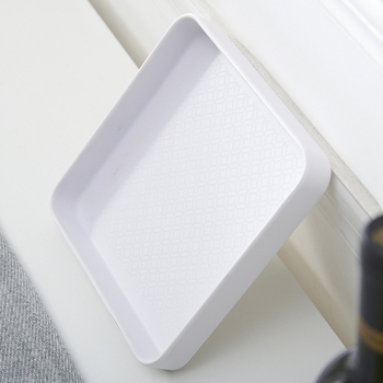 Πλαστικός τετράγωνος δίσκος οικιακής χρήσης, γεωμετρικό στυλ, απλός σχεδιασμός, κατάλληλος για φλυτζάνια τσαγιού, ποτήρια νερού και μικρές γλάστρες, διακόσμηση σε σκανδιναβικό ύφος