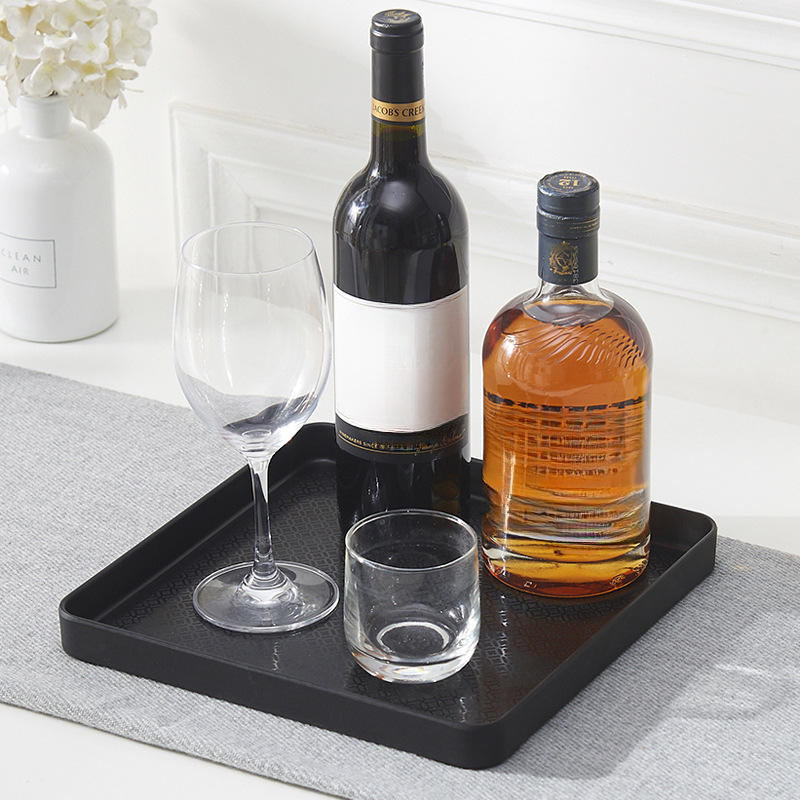 Πλαστικός τετράγωνος δίσκος οικιακής χρήσης, γεωμετρικό στυλ, απλός σχεδιασμός, κατάλληλος για φλυτζάνια τσαγιού, ποτήρια νερού και μικρές γλάστρες, διακόσμηση σε σκανδιναβικό ύφος