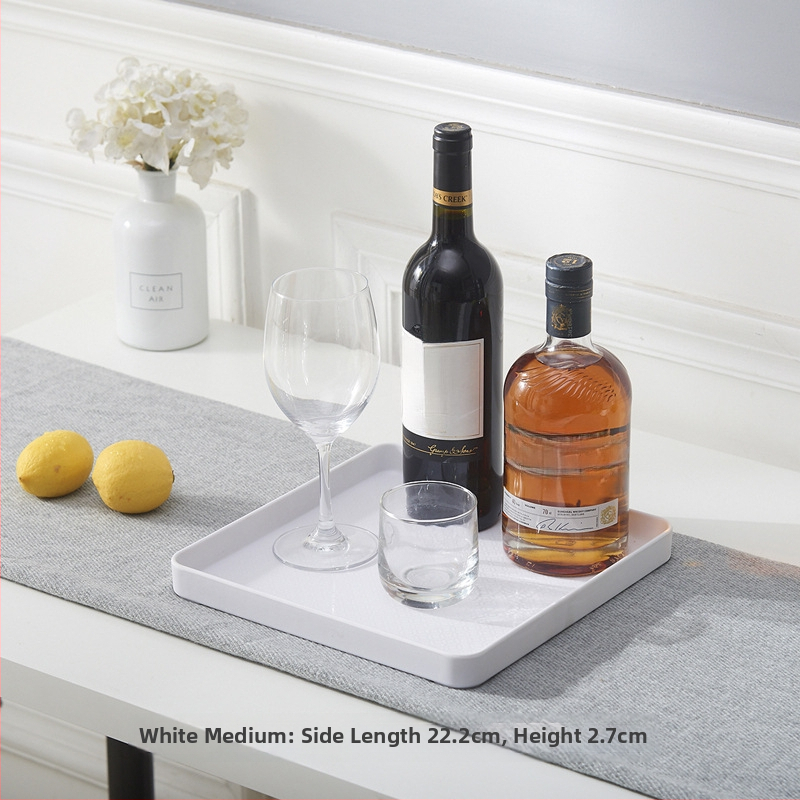 Πλαστικός τετράγωνος δίσκος οικιακής χρήσης, γεωμετρικό στυλ, απλός σχεδιασμός, κατάλληλος για φλυτζάνια τσαγιού, ποτήρια νερού και μικρές γλάστρες, διακόσμηση σε σκανδιναβικό ύφος