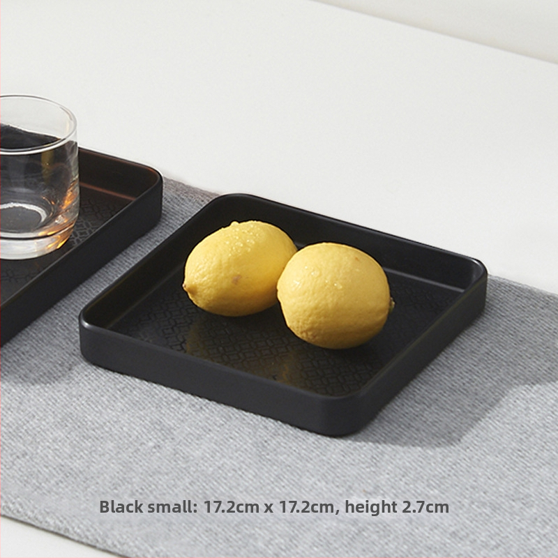 Πλαστικός τετράγωνος δίσκος οικιακής χρήσης, γεωμετρικό στυλ, απλός σχεδιασμός, κατάλληλος για φλυτζάνια τσαγιού, ποτήρια νερού και μικρές γλάστρες, διακόσμηση σε σκανδιναβικό ύφος