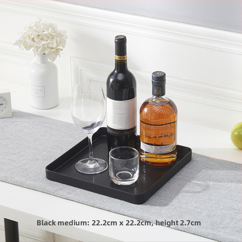 Πλαστικός τετράγωνος δίσκος οικιακής χρήσης, γεωμετρικό στυλ, απλός σχεδιασμός, κατάλληλος για φλυτζάνια τσαγιού, ποτήρια νερού και μικρές γλάστρες, διακόσμηση σε σκανδιναβικό ύφος