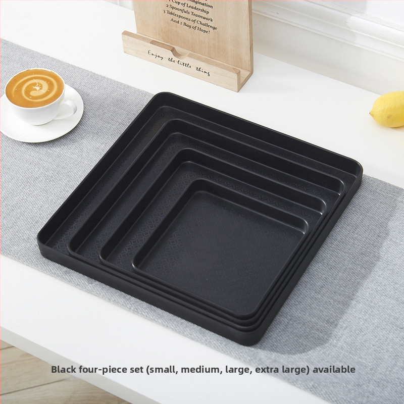 Πλαστικός τετράγωνος δίσκος οικιακής χρήσης, γεωμετρικό στυλ, απλός σχεδιασμός, κατάλληλος για φλυτζάνια τσαγιού, ποτήρια νερού και μικρές γλάστρες, διακόσμηση σε σκανδιναβικό ύφος