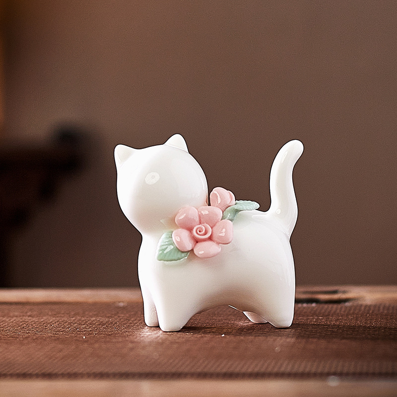 Kerámiás viráztartó váza macskás és nyuszi figurákkal — porcelán; Márka Fruit; Kategória: Állatok; Stílus: modern minimalizmus