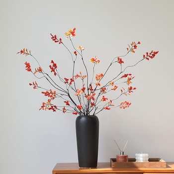 Zīda ziedu zari, vintage-wabi-sabi stilā ar rudens augļu izskatu, viens zars, šķirne 19037921829, mājas dekorācijai un fotogrāfiju rekvizītiem