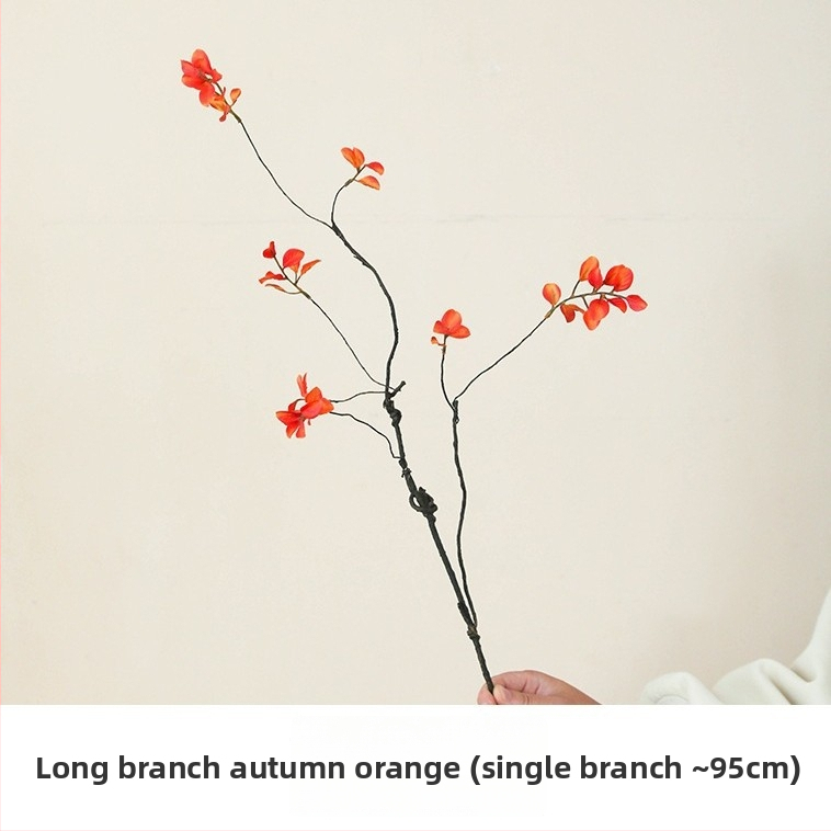 Zīda ziedu zari, vintage-wabi-sabi stilā ar rudens augļu izskatu, viens zars, šķirne 19037921829, mājas dekorācijai un fotogrāfiju rekvizītiem