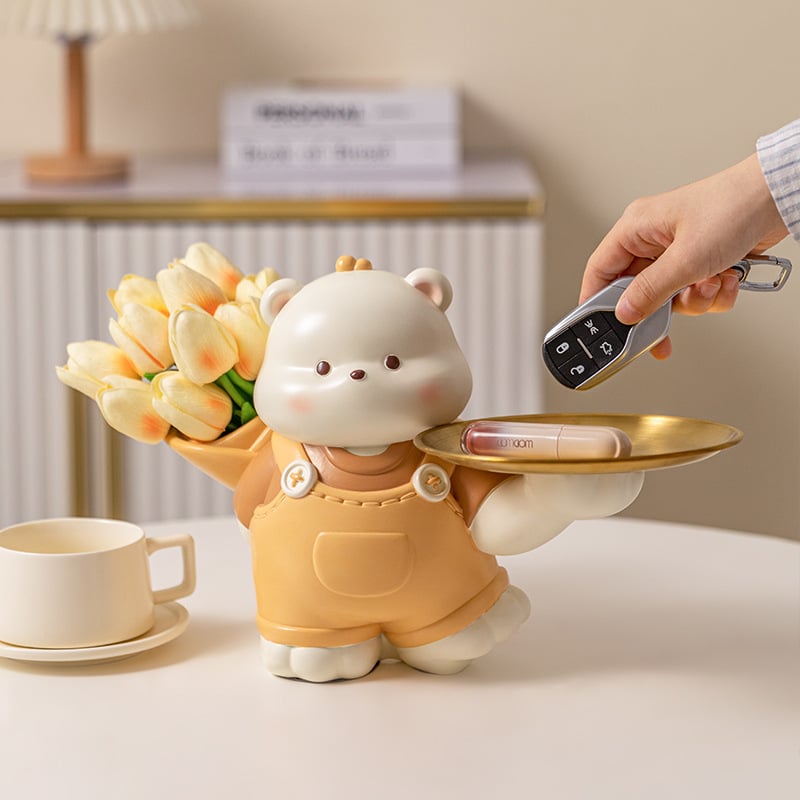 Vaigust sissekäigu ornament karu motiiviga – sissekäigu dekoratsioon, vaigukäsitöö