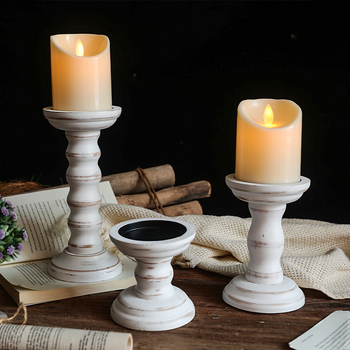 Medinė žvakidė su romėniška kolona, šiuolaikiškas minimalistinis stilius, namų dekorui ir stalinių nuotraukų rekvizitui