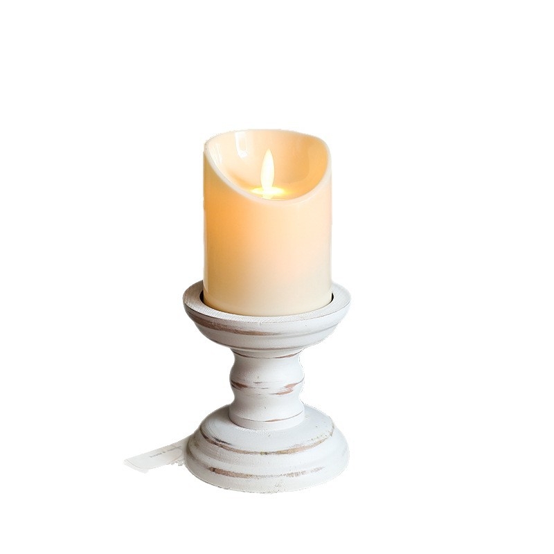 Medinė žvakidė su romėniška kolona, šiuolaikiškas minimalistinis stilius, namų dekorui ir stalinių nuotraukų rekvizitui