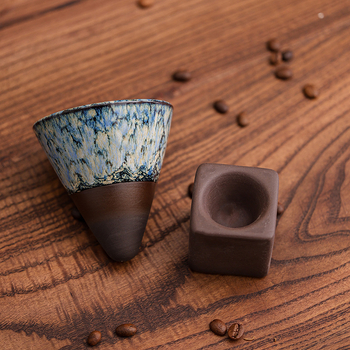 Kafijas krūzes komplekts ar glazūras maiņu efektu, retro stilā, pielāgojamas, 300 g