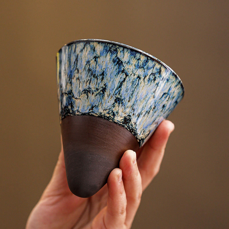 Kafijas krūzes komplekts ar glazūras maiņu efektu, retro stilā, pielāgojamas, 300 g