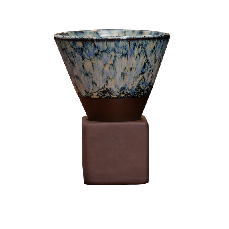 Kafijas krūzes komplekts ar glazūras maiņu efektu, retro stilā, pielāgojamas, 300 g